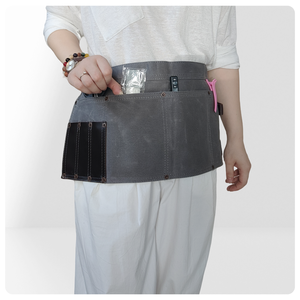 Tablier de travail en cire rétro personnalisé pour coiffeur esthéticienne outil taille coton toile cuir PVC PE nourriture peinture barbier broderie - Product Image 2