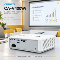 Projecteur laser DLP CAAVITS OEM 4000 ANSI Lumens WXGA Android 11 WiFi pour salles de réunion d'entreprise