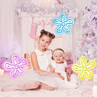 Neonawall 3 Buah Lampu Neon LED Berbentuk Bunga Lampu Neon Multiwarna Retro Dekorasi Pesta Pernikahan Rumah Hadiah Anak-anak Grosir