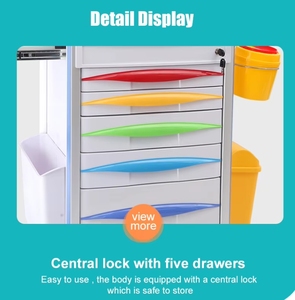 Carro de hospital de plástico ABS para clínica, carro médico de infusión de pacientes, muebles de hospital, carro médico de emergencia - Product Image 3