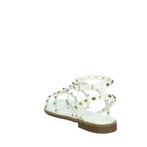 Sandali da Bambina Patrizia Pepe J3717.27 Bianchi con Cinturini Dorati, Modello Piatto per l'Estate - Product Image 2