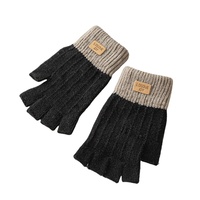 Gants tricotés demi-doigt d'automne et d'hiver Gants acryliques chauds sans doigts pour femmes