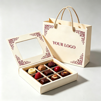 Boîte à fermeture magnétique personnalisée avec bordure en feuille d'argent, motifs géométriques islamiques, emballage de boîte à dessert en papier pour gâteau au chocolat de qualité supérieure