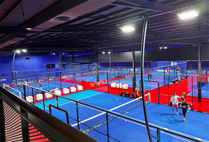 Cubierta Profesional para Pista de Pádel Panorámica, Duradera, Impermeable, de Vidrio Templado Azul, Césped Artificial, Acero Galvanizado - Product Image 2