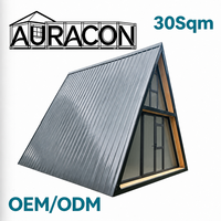 Maison préfabriquée modulaire moderne et respirante, structure en acier, cabane élégante pour hôtel, complexe hôtelier, camping, cour, modèle 3D