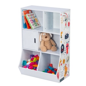 Toffy & Friends Kids Wooden Toy Storage Cabinet Bookshelf in Monster Design