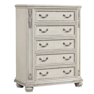 Cama de Dormitorio Gris Claro de Lujo - Cama Tapizada con Tachuelas y Tallados Ornamentales, Muebles de Cama de Estilo Provincial Francés - Product Image 2