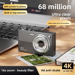 กล้องดิจิตอล 68MP 4K พร้อมซูม 16 เท่า รองรับ Wifi ในตัว หน่วยความจำ 32GB สำหรับถ่ายภาพและบันทึกวิดีโอ - Product Image 1