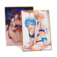 Cartes à jouer plaquées or de dessin animé d'anime, cartes de jeu en métal doré personnalisées, collection de cartes de jeu d'anime mixtes, cartes plaquées or gravées