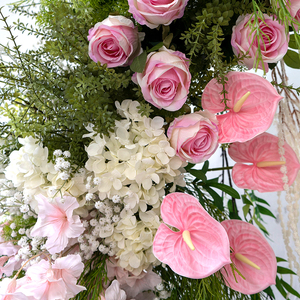 Arrangement floral d'arc <span class=keywords><strong>de</strong></span> corne <span class=keywords><strong>de</strong></span> style campagnard européen | <span class=keywords><strong>Toile</strong></span> <span class=keywords><strong>de</strong></span> <span class=keywords><strong>fond</strong></span> <span class=keywords><strong>de</strong></span> <span class=keywords><strong>mariage</strong></span> <span class=keywords><strong>de</strong></span> fleur artificielle pour la décoration <span class=keywords><strong>de</strong></span> photographie et d'événement - Product Image 3