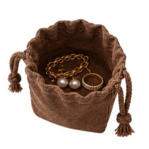 COTTON FIELD Bolsas de Algodón Ecológicas Personalizadas al por Mayor, Bolsas de Muselina Marrón para Joyería, Bolsas de Regalo con Cordón - Product Image 4