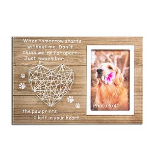 Cornice commemorativa per foto di <span class=keywords><strong>animali</strong></span> domestici, cornice in legno fatta a mano con tecnica string art, regalo di condoglianze per la perdita di cani e gatti - Product Image 1