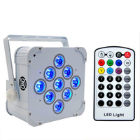 Projecteur de scène LED 9x18W RGBWA UV 6-en-1, mode de contrôle DMX512, pour KTV, mariage, discothèque, bar, en fer, avec batterie personnalisable et sans fil