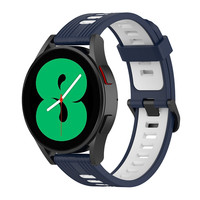 20 mm zweifarbiges Silikon armband für Samsung Galaxy Watch 4 Classic Band, Active 2 mit Edelstahls chnalle
