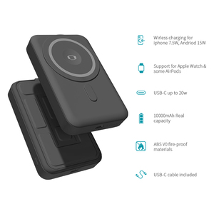 พาวเวอร์<span class=keywords><strong>แบ</strong></span>งค์แม่เหล็กไร้สายแบบพับได้ <span class=keywords><strong>3</strong></span>-in-1 รุ่นสั่งทำพิเศษ ความจุ 5000-1000mah รองรับการชาร์จ USB-C PD 20W พร้อมขาตั้งพับได้ รองรับการชาร์จสมาร์ทวอทช์ - Product Image 3