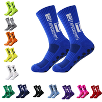 Chaussettes de football personnalisées pour équipes, couleur blanche et noire, avec logo, design OEM et grip, pour fabricants