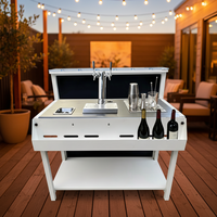 Chariot à café et cocktails portable en aluminium personnalisé, chariot à boissons à pousser à la main, chariot à jus, bière, snacks, nourriture, pour l'extérieur