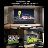 Écran de projection motorisé portable ALR 16:9 de 72 pouces, compatible UST pour téléviseur laser et home cinéma