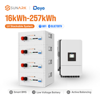 Rak Baterai Lithium ESS 16kwh 20kwh 30kwh LiFePo4 dengan BMS Pintar untuk Penyimpanan Energi Rumah Tangga dan Inverter Hybrid Deye
