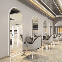 Miroir mural en verre éclairé par LED pour salon de coiffure, très vendu, avec options personnalisables pour hôtel et salle de bain