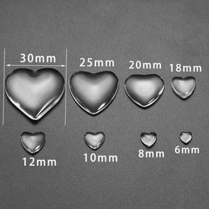 Matériel d'incrustation en verre en forme de cœur pour la fabrication de bracelets, composants de bijoux en verre transparent Ac0419 - Product Image 2