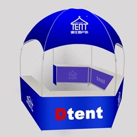 Tente publicitaire personnalisable Dtent, kiosque événementiel pop-up facile à monter, tente de salon professionnel, plateforme noire pour tente dôme
