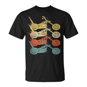 T-shirt moto Ape Hanger style rétro noir pour homme – Vêtement décontracté - Product Image 1