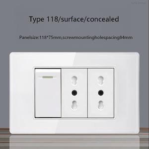 Enchufe Estándar Italiano USB Inteligente Tipo-C de 20 W con Carga Rápida, 2 Puertos, Panel Táctil, Interruptor de Luz de Pared con Panel de Vidrio - Product Image 4
