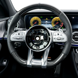 Volant 809 pour Mercedes-Benz C <span class=keywords><strong>E</strong></span> S GLC GLE GLS W205 W213 W222 X253 W166 W167 GLE300 en fibre de carbone et cuir perforé - Product Image 1