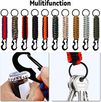 Paracord porte-clés lanière tissée lanières de survie pour hommes femmes corde robuste tactique multifonctionnel mousqueton ouvre-bouteille