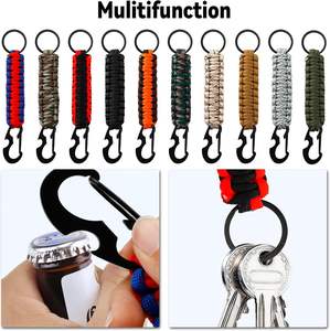 Paracord llavero cordón tejido supervivencia cordones para hombres mujeres cuerda resistente táctico multifuncional mosquetón abrebotellas - Product Image 3
