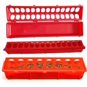 Mangeoire en Plastique YYB LMB01 Rouge pour Poussins et Pigeons d'Élevage, 28 Trous - Product Image 5