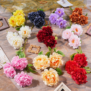 Fleurs artificielles de pivoine de style chinois en soie pour décorations de mariage, arrangement au sol, moulage par injection - Product Image 1