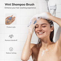 Cepillo Masajeador de Silicona para Cuero Cabelludo con Logotipo Personalizado al por Mayor, Cepillo de Champú con Cerdas Suaves para el Crecimiento del Cabello, Eliminación de Caspa, Exfoliante para Cuero Cabelludo Húmedo y Seco