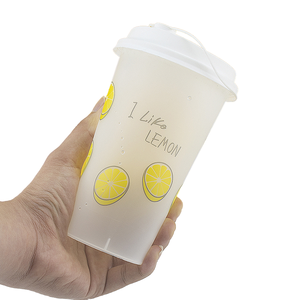 12oz Clear PET Disposable <b>Cups</b> with Lid 90mm Diameter UV Printing for Cold <b>Drinks</b> Bubble Tea Juice & Coffee - Product Image 1