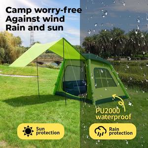 Tente gonflable avec auvent, plafond haut carré, colonne d'<span class=keywords><strong>air</strong></span> de 10 cm d'épaisseur, tente de camping familiale, OEM/ODM, certifiée ISO9001 - Product Image 4