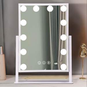 <b>Makeup</b> <b>Mirror</b> Touch Screen <b>Vanity</b> <b>Mirror</b> with LED Brightness Adjustable USB Rechargeable Desktop Cosmetic <b>Mirror</b> - Product Image 2