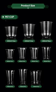 Gobelets en plastique PET transparents jetables de 16 oz avec couvercles, personnalisables avec logo, pour boissons froides et café glacé – Vente en gros - Product Image 5