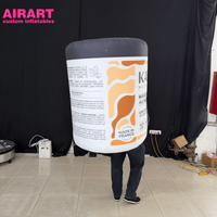 Costume gonflable en forme de canette pour promotions en magasin, costume publicitaire gonflable personnalisé en forme de bouteille pour défilés