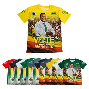 New Promotional Digital Print Breathable Quick Dry Election Campaign T Shirts Custom 100% Polyester Election T-shirt For Events