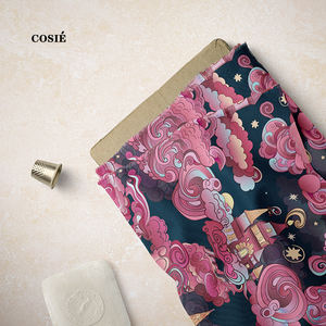 100% algodón Ramadan Liberty London Tana Lawn tela <span class=keywords><strong>de</strong></span> algodón con torres <span class=keywords><strong>de</strong></span> <span class=keywords><strong>Castillo</strong></span> acuarela galaxia planetas cielo Luna diseño - Product Image 3