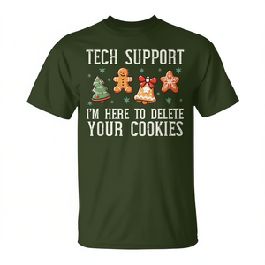 Tech Support Christmas Cookies T-shirt pour homme avec design humoristique de Noël - Product Image 2
