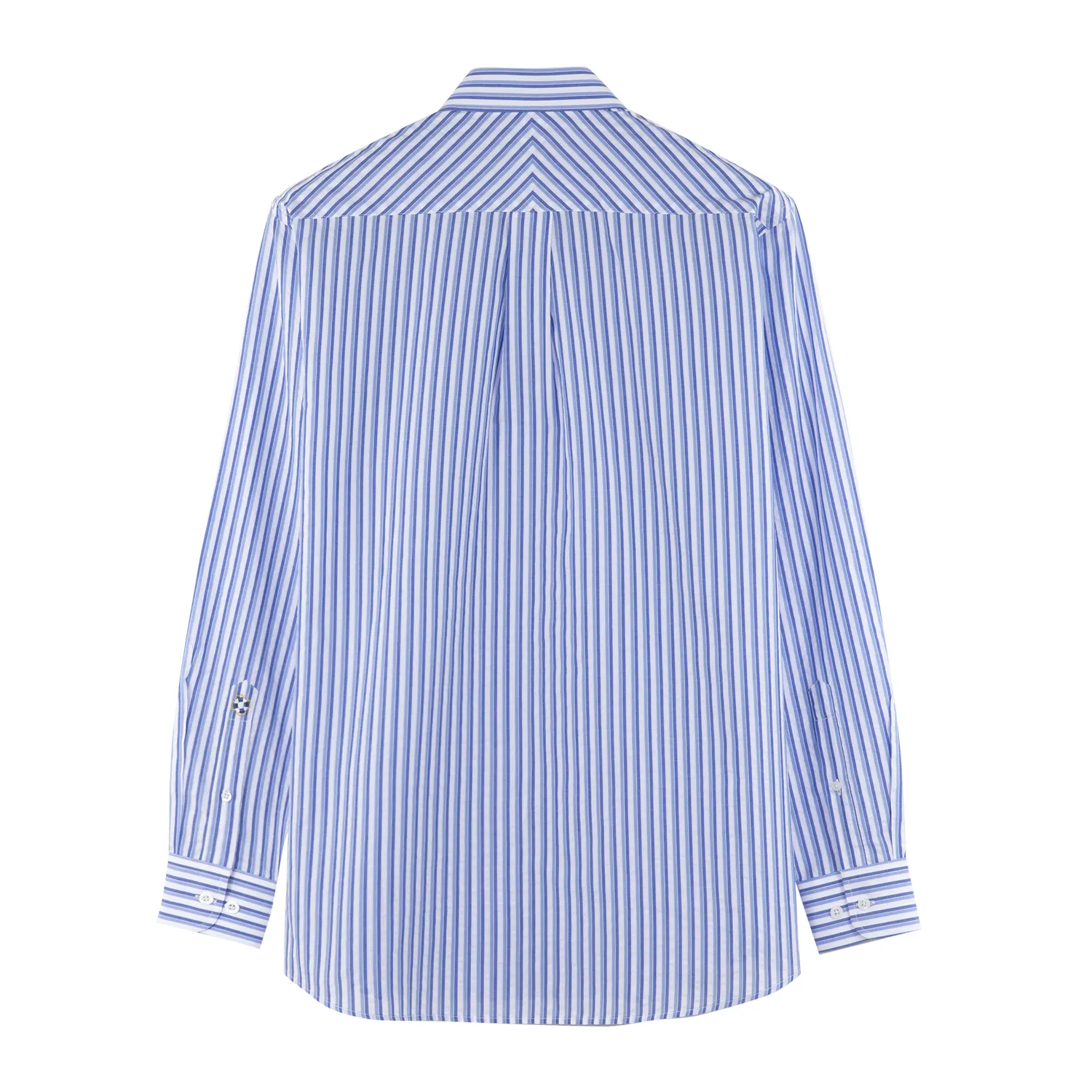 Wholesale long sleeve blue stripe twill Oxford cotton custom mens 100% cotton button up shirt for men