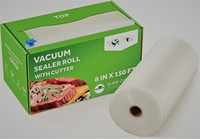 Distributeur de rouleaux de sacs sous vide avec coupe-glissière-réutilisable et grand distributeur de sacs sous vide en bambou convient à la plupart des sacs économiseur d'aliments de 50 pieds