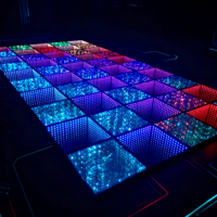 UNOXINE IP55 3D Infinity LED-Tanzflächen paneele mit Spiegel oberfläche und DMX512-Steuerung RGB-Beleuchtung für Nachtclub-DJ-Bühnenshows