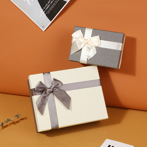 Boîtes cadeaux de style européen avec couvercle à nœud, en papier rigide coloré, emballage spécial, boîte cadeau 25x20x10cm, design personnalisable - Product Image 3