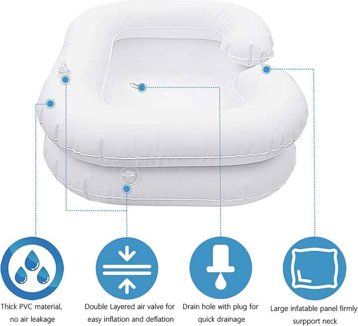 PVC Inflatable Shampoo Basin Portable Bed Shampooing Artifact High ...