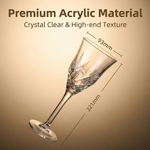Gobelets à <span class=keywords><strong>vin</strong></span> rouge vintage légers en PMMA gaufré, verres à <span class=keywords><strong>vin</strong></span> blanc transparents en cristal taillé écologiques pour les fêtes - Product Image 5