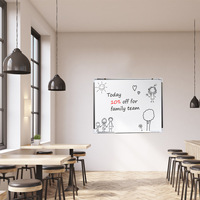 Tableau d'affichage magnétique effaçable à sec en acier avec design moderne et élégant, taille réglable, support mural pour la maison et le bureau
