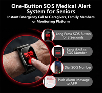 Montre A36 avec bouton SOS pour personnes âgées, tracker GPS 4G, alarme de panique, appel d'urgence à une touche, longue autonomie, IP67 pour les personnes âgées